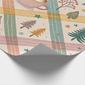 Rosa karierte Weihnachtseinpackpapier Geschenkpapier (Ecke)