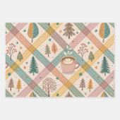 Rosa karierte Weihnachtspapier Geschenkpapier Set (Vorderseite 3)