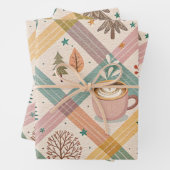 Rosa karierte Weihnachtspapier Geschenkpapier Set (Beispiel)