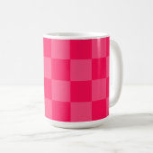 Rosa karierter Hintergrund Kaffeetasse (VorderseiteRechts)