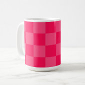 Rosa karierter Hintergrund Kaffeetasse (Vorderseite Links)