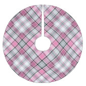 Rosa karierter MusterChic Polyester Weihnachtsbaumdecke (Vorderseite)