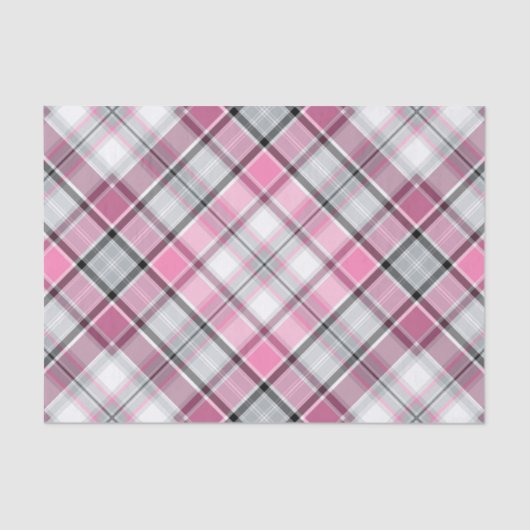 Rosa karierter MusterChic Seidenpapier (Vorderseite)