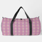 Rosa Karierter Reisetasche, Groß Duffle Bag (Rückseite)