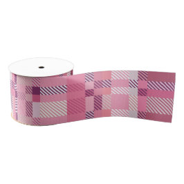 Rosa karierter Tartan 3" weit Grosgrain-Band Ripsband