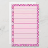 Rosa kariertes Briefpapier gezeichnet (Vorne/Hinten)