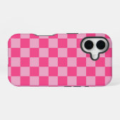 Rosa kariertes Druckmuster iPhone 16 Hülle (Rückseite (Horizontal))