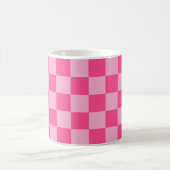 Rosa kariertes Druckmuster Kaffeetasse (Mittel)