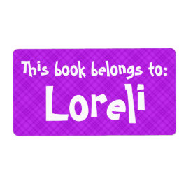 Rosa Kariertes Etikett "Dieses Buch gehört zu"