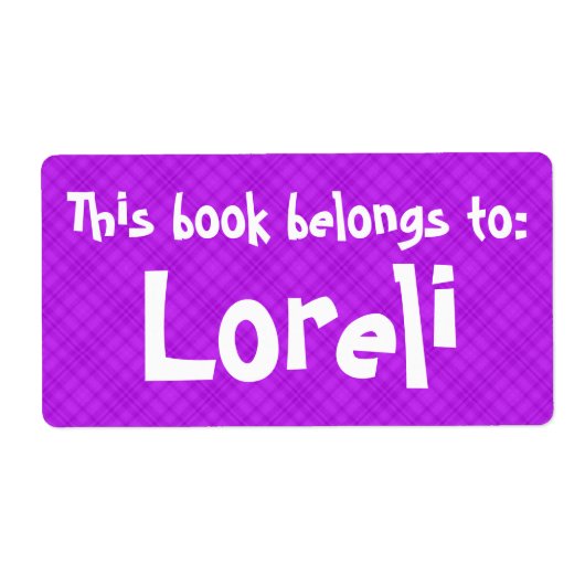 Rosa Kariertes Etikett "Dieses Buch gehört zu" (Vorne)