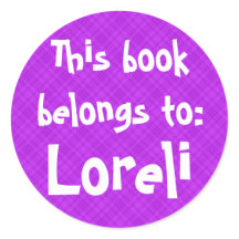 Rosa Kariertes Etikett "Dieses Buch gehört zu"