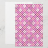 rosa Kariertes Floßpapier Briefpapier (Vorne/Hinten)