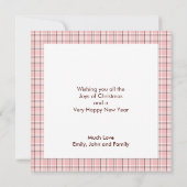 Rosa Kariertes Foto Weihnachten (Rückseite)