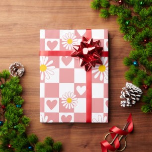 Rosa kariertes Geschenkpapier
