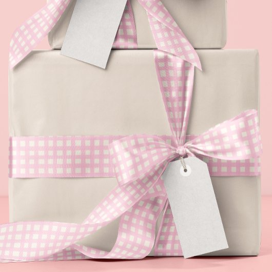 Rosa kariertes Gingham Satinband