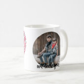 Rosa Kariertes Herz Beste Mama Mutter je ein Foto Kaffeetasse (VorderseiteRechts)