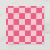Rosa kariertes Logo QR Code Quadratische Visitenkarte (Vorderseite)