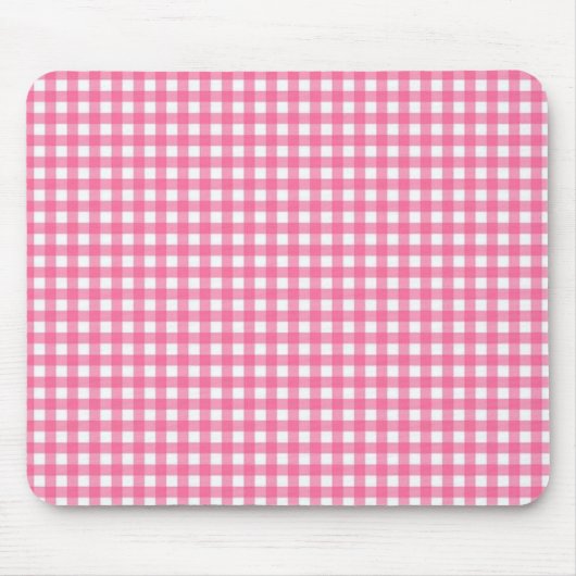 Rosa kariertes Mousepad (Vorne)