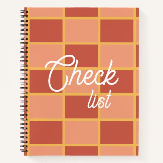 rosa, kariertes Muster Notizblock (Vorderseite)