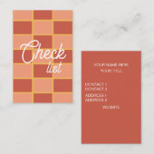 rosa, kariertes Muster Visitenkarte (Vorne/Hinten)