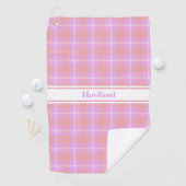 Rosa Kariertes Personalisiertes Golfhandtuch HAMbW (Insitu)