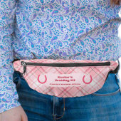 Rosa Kariertes Pferd Mane Schwanz Braiding anzeige Bauchtasche