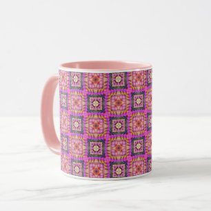 Rosa kariertes tasse