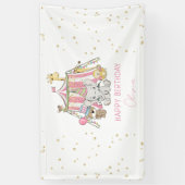 Rosa Karneval Circus Geburtstagsparty des Kindes Banner (Vertikal)