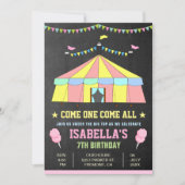 Rosa Karneval Circus Girls Einladung zur Geburtsta (Vorderseite)