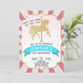 Rosa Karneval Girl Einladung (Stehend Vorderseite)