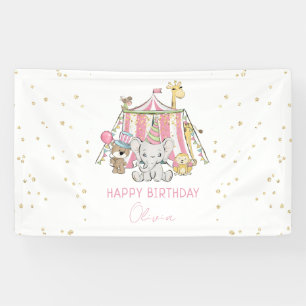 Rosa Karneval Zirkus Kindergeburtstagsfeier Banner