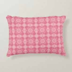 Rosa Karo-Argyle-Muster Dekokissen