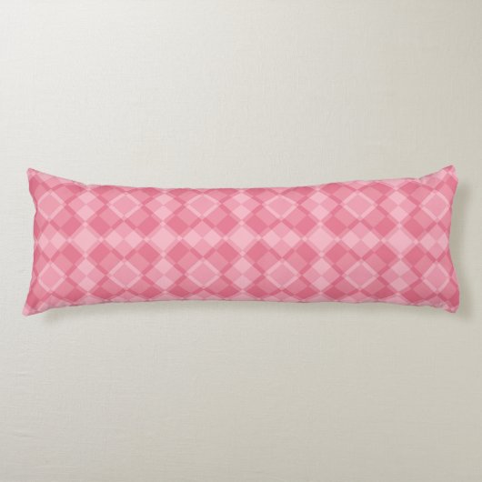 Rosa Karo-Argyle-Muster Seitenschläferkissen (Vorderseite)