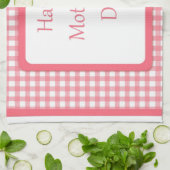 Rosa Karo Blumenmütter Tag Handtuch (Gefaltet)