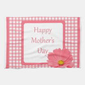 Rosa Karo Blumenmütter Tag Handtuch (Horizontal)