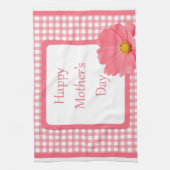 Rosa Karo Blumenmütter Tag Handtuch (Vertikal)