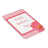 Rosa Karo Blumenmütter Tag Magnet (Rechte Seite)