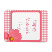 Rosa Karo Blumenmütter Tag Magnet (Horizontal)