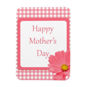 Rosa Karo Blumenmütter Tag Magnet