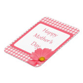 Rosa Karo Blumenmütter Tag Magnet (Linke Seite)