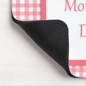 Rosa Karo Blumenmütter Tag Mousepad (Ecke)