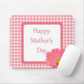 Rosa Karo Blumenmütter Tag Mousepad (Mit Mouse)