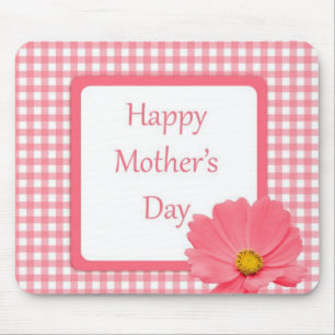 Rosa Karo Blumenmütter Tag Mousepad