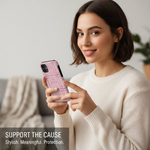 Rosa Karo Brustkrebs-Bewusstseins-Unterstützung Case-Mate iPhone Hülle