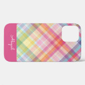 Rosa Karo Case-Mate iPhone Hülle (Rückseite (Horizontal))