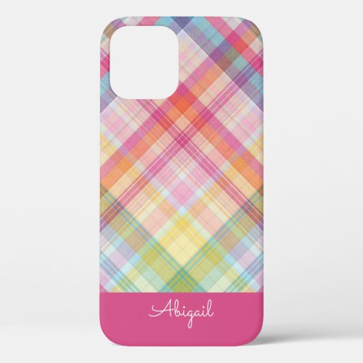 Rosa Karo Case-Mate iPhone Hülle (Rückseite)
