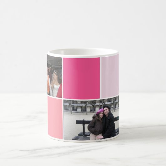 Rosa Karo Foto Tasse (Mittel)