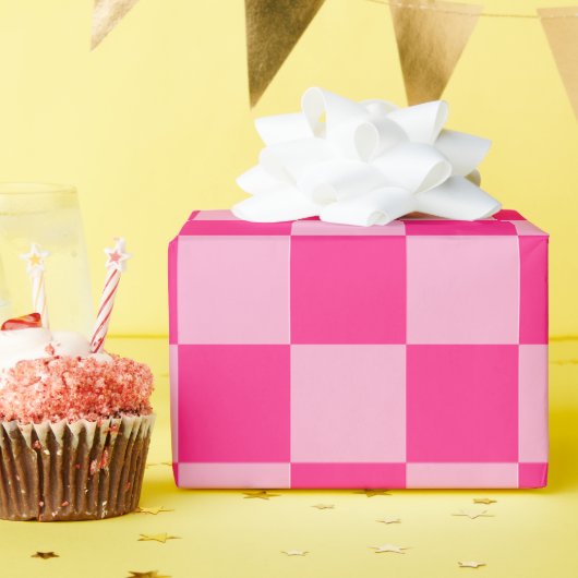 Rosa Karo Geschenkpapier (Geburtstagsparty)