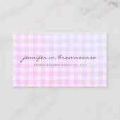 Rosa Karo Gingham Visitenkarte (Vorderseite)