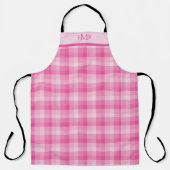 Rosa Karo individuelle Monogramm-Initialen Schürze (Vorderseite)